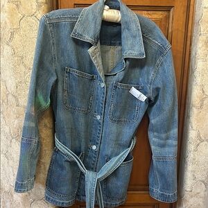 Denim Belted Jacket Cool Pockets